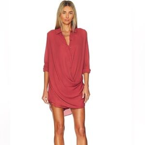 Revolve‎ krisa Drape Button Front Mini Mojave color - XS